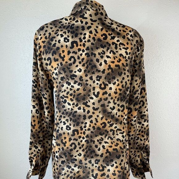 Vintage Rena Rowan Cheetah Button Down Shirt Size 8 EUC - Picture 5 of 6